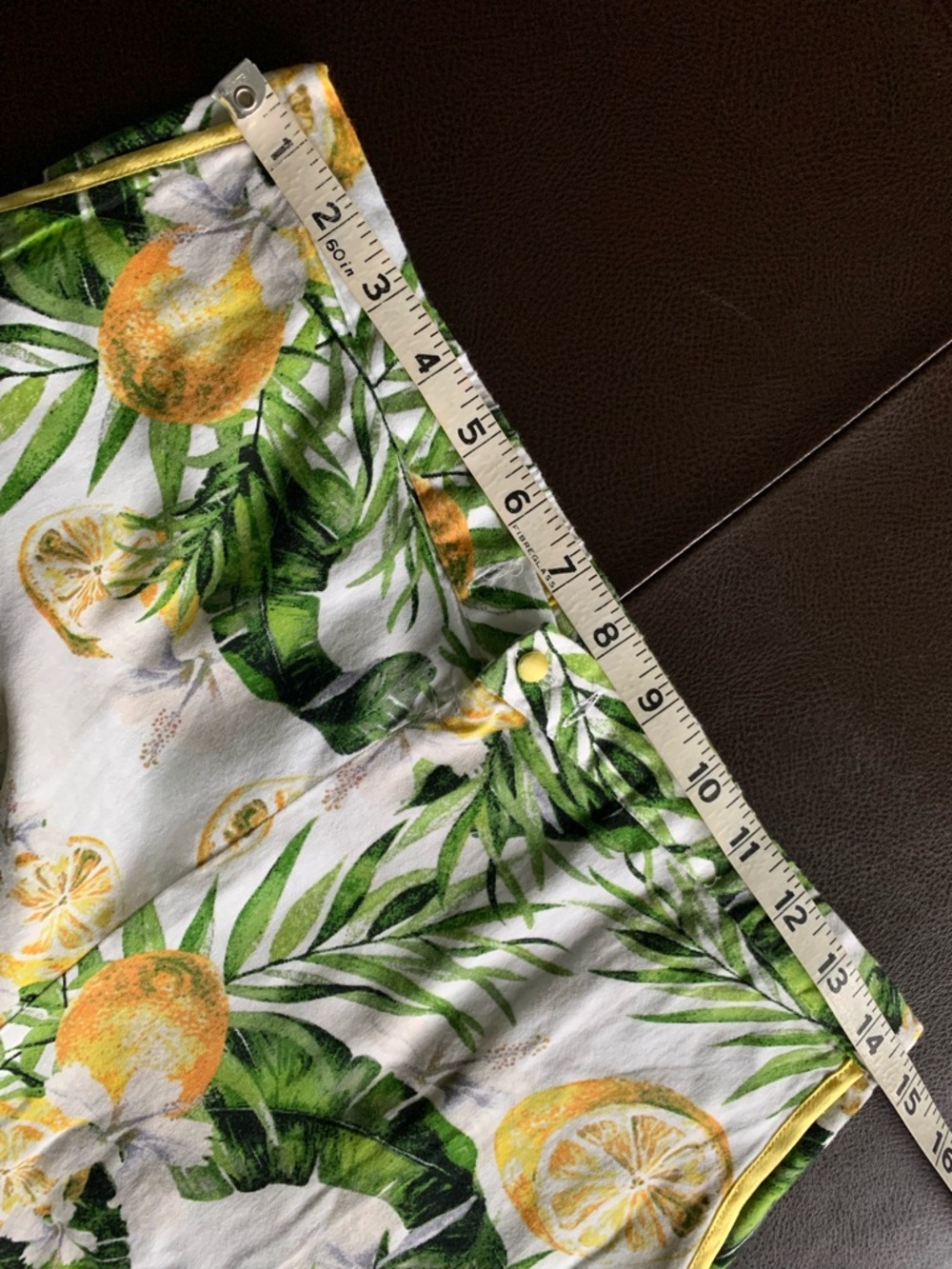 Cottonreal Leaf & Lemon Print Short Sleeve Pajama Set size S - Picture 10 of 12